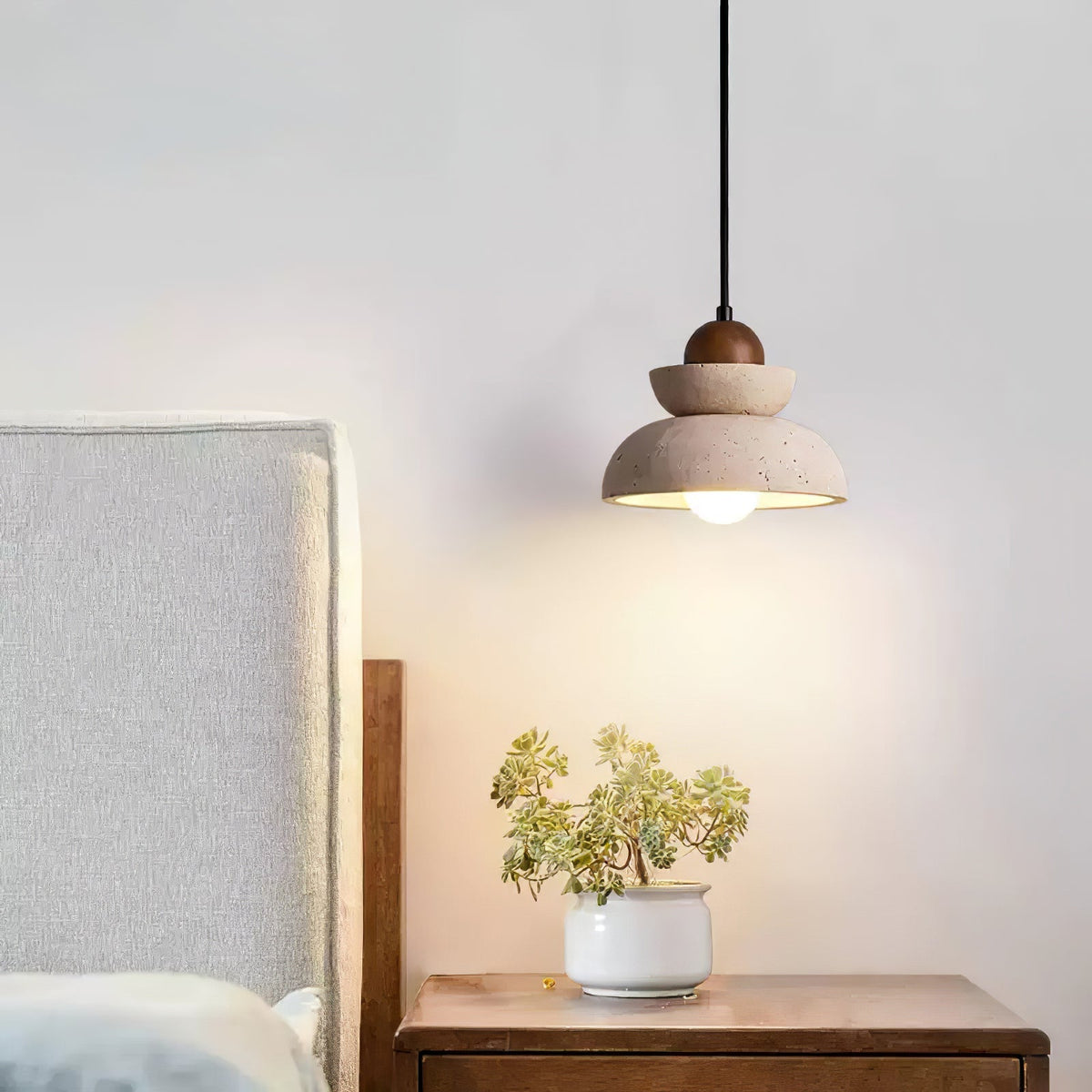 Garneleris Travertine Pendant Light-Moonnatur