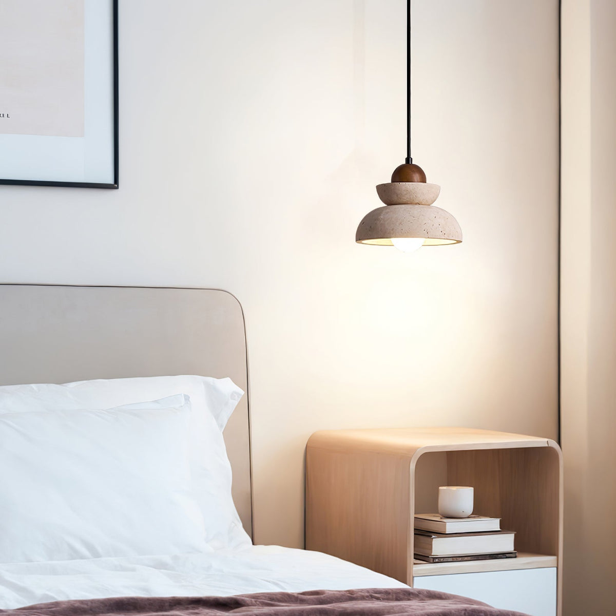 Garneleris Travertine Pendant Light-Moonnatur