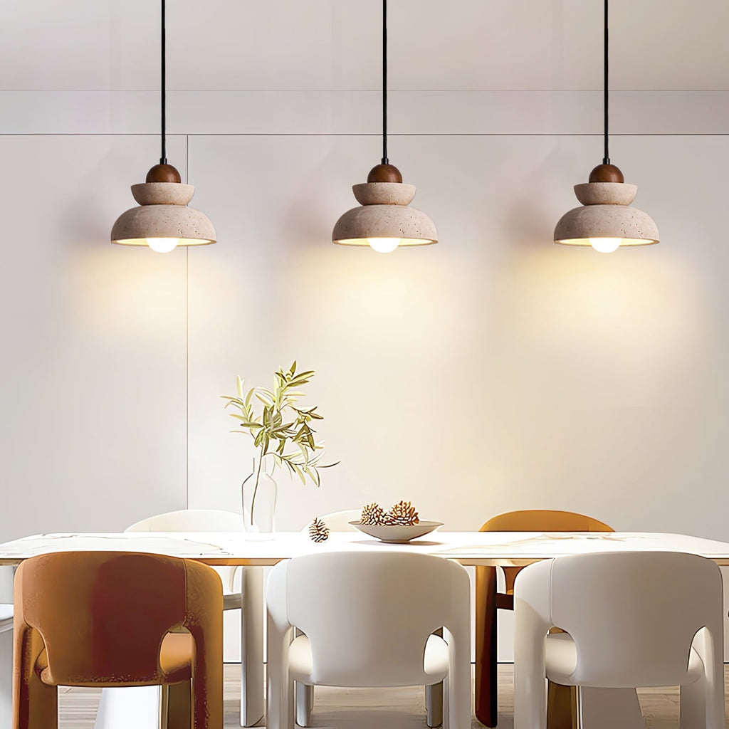 Garneleris Travertine Pendant Light-Moonnatur