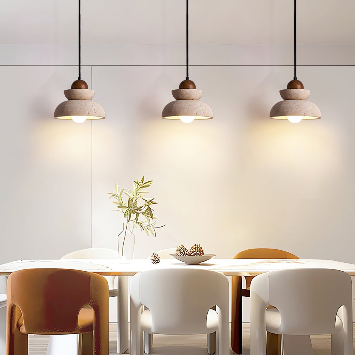 Garneleris Travertine Pendant Light-Moonnatur