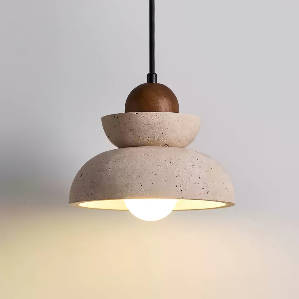 Garneleris Travertine Pendant Light-Moonnatur
