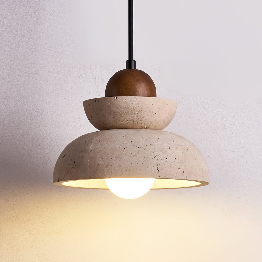 Garneleris Travertine Pendant Light-Moonnatur