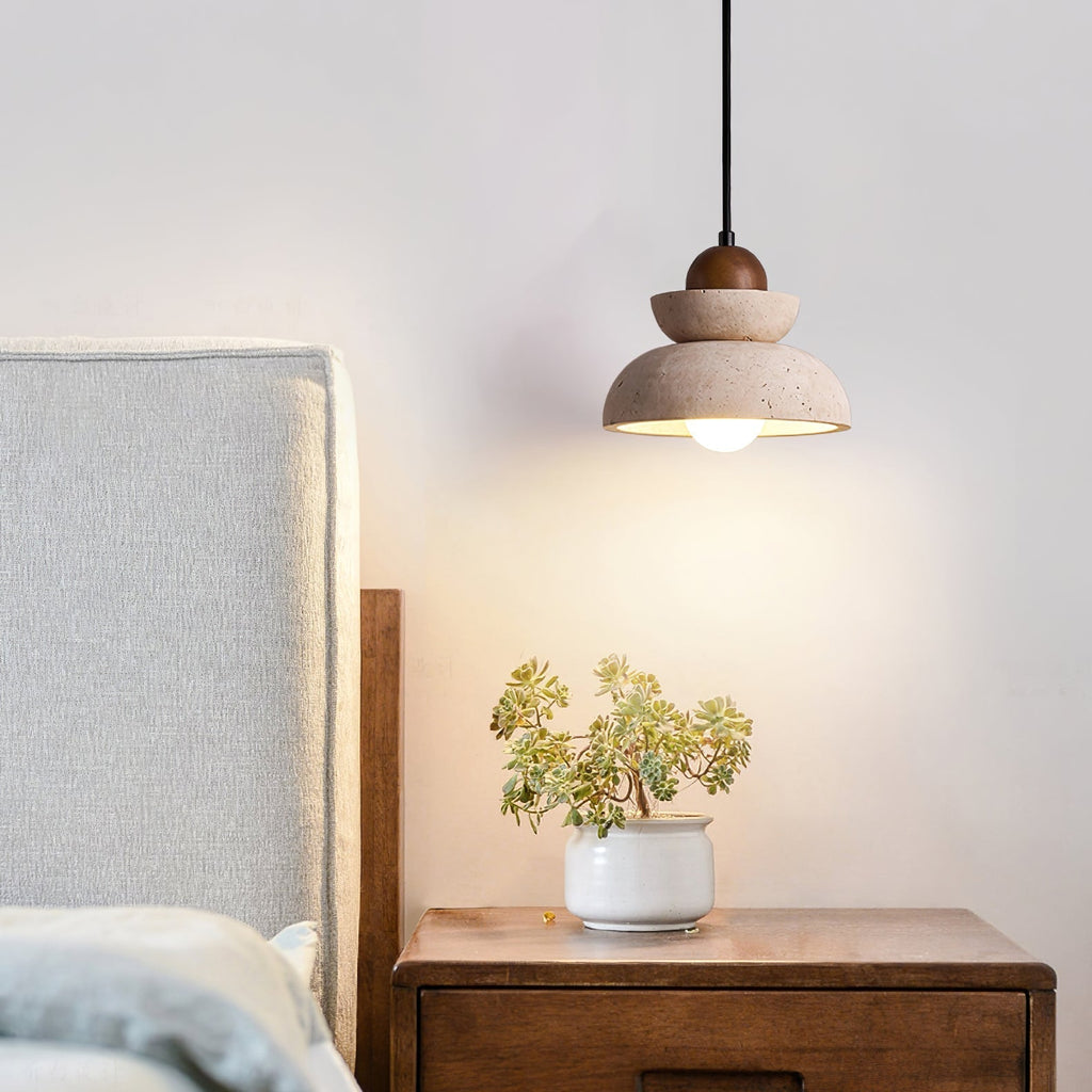Garneleris Travertine Pendant Light-Moonnatur