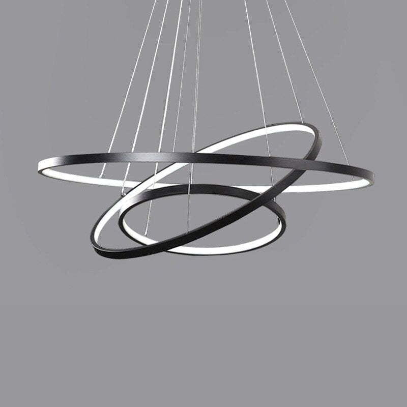 Aluna Pendant Light, Inner Ring Illuminated, White/Black/Gold - Neutralighting