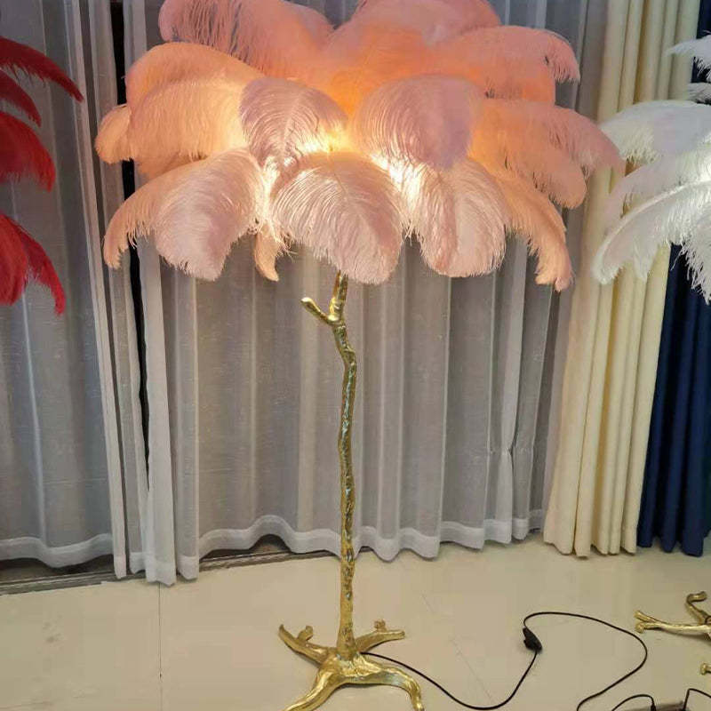 O'Moore Nordic Luxury Unique Ostrich Feather Floor Lamp/Table Lamp - Neutralighting