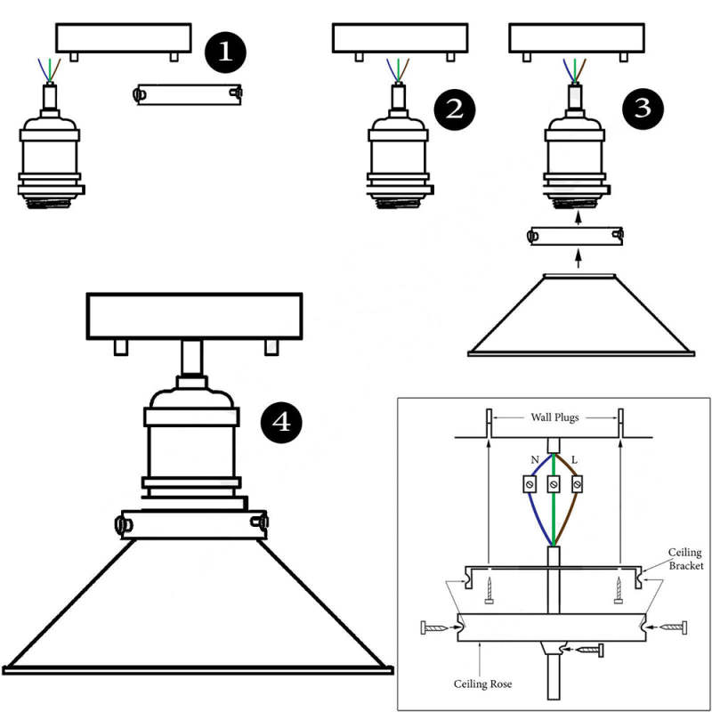 Emrenheath Metal Ceiling Light-Moonnatur