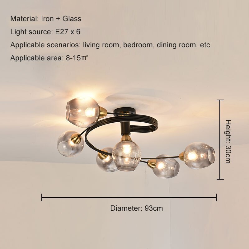 Sardenbrook Glass Ceiling Light-Moonnatur
