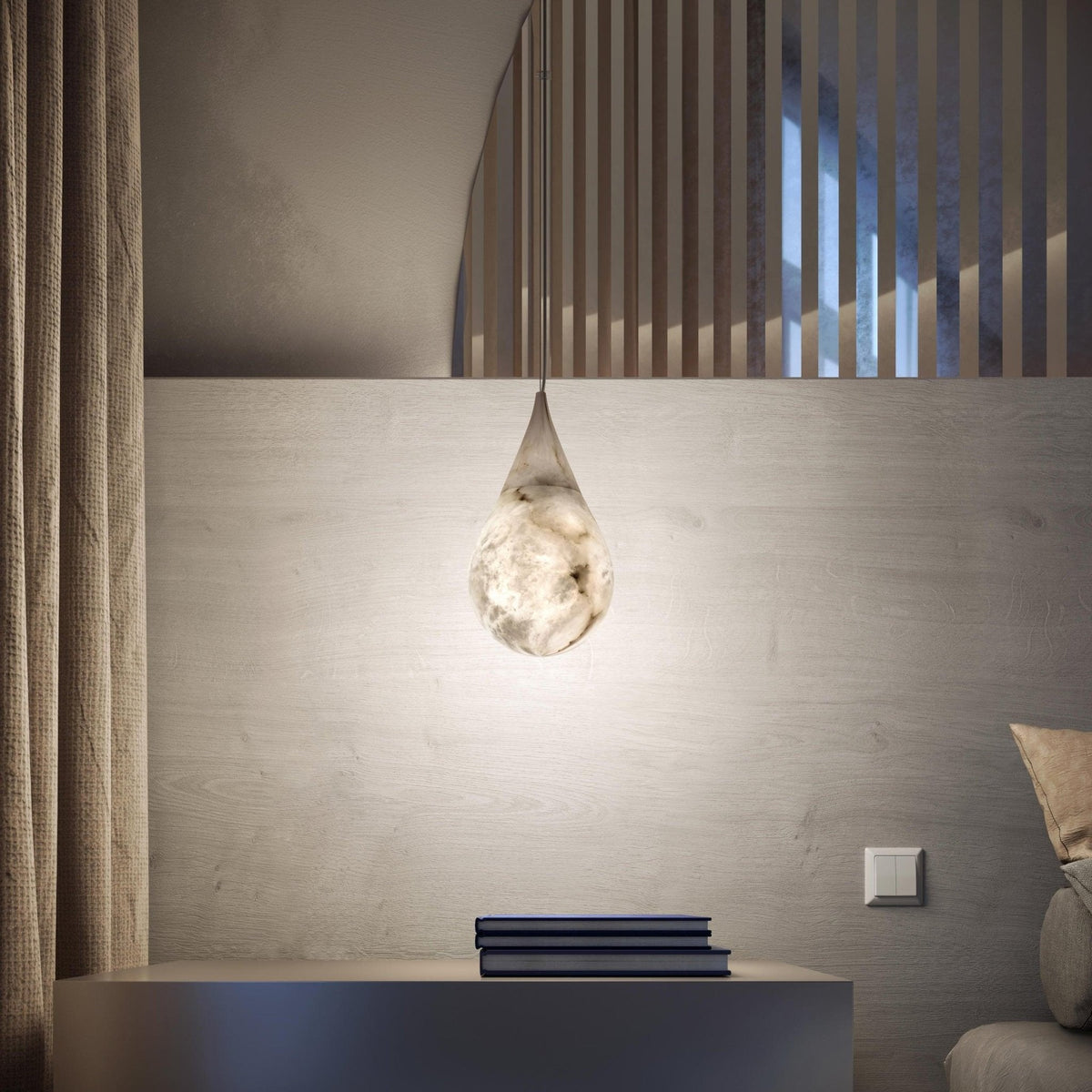 Hadrenwyn Alabaster Pendant Light-Moonnatur