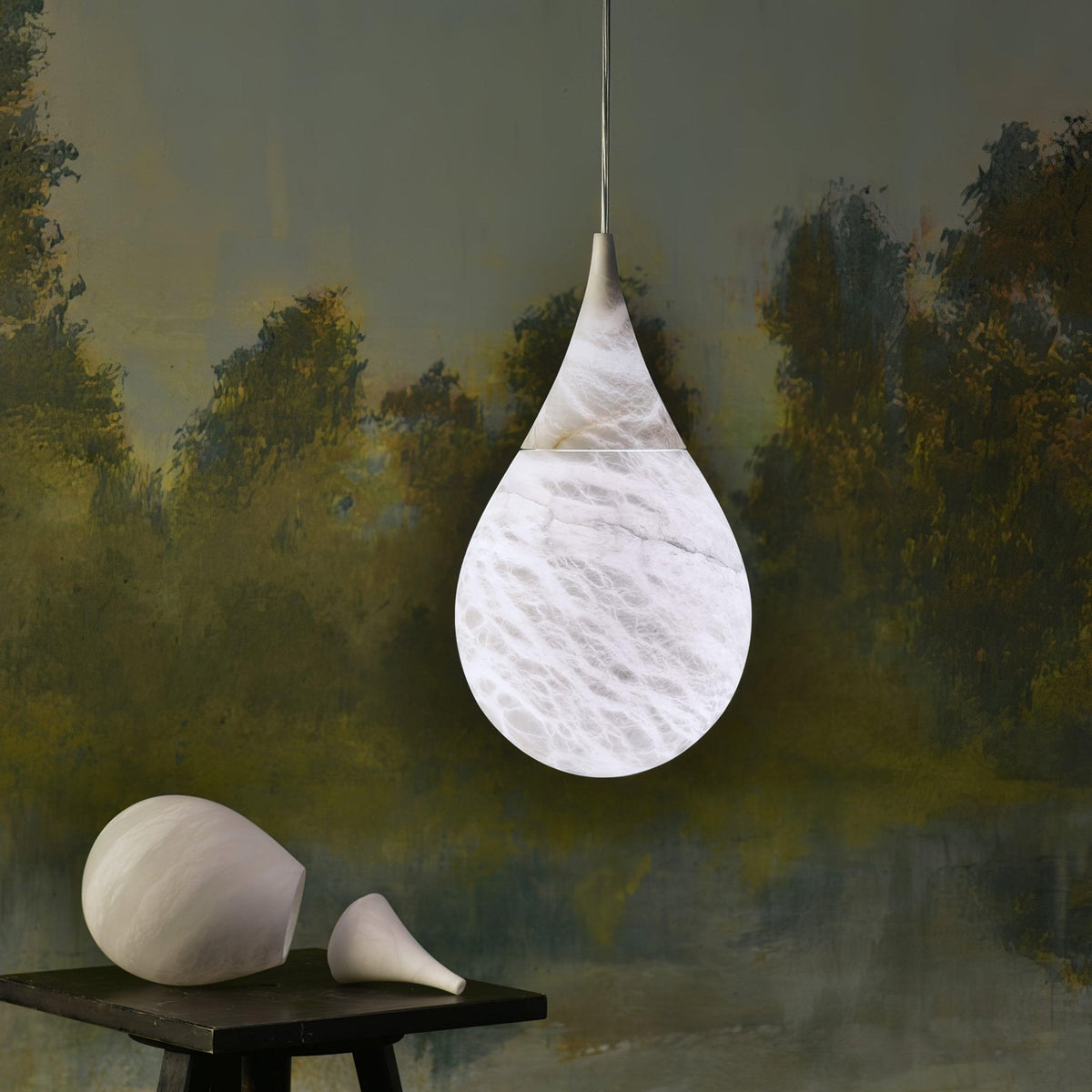 Hadrenwyn Alabaster Pendant Light-Moonnatur