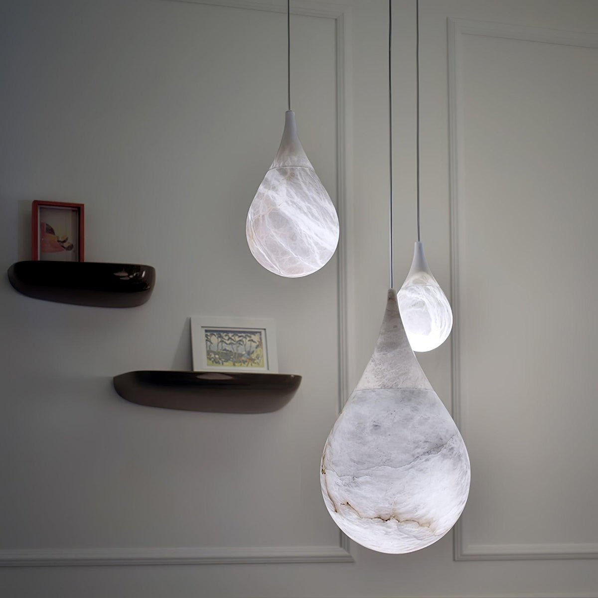 Hadrenwyn Alabaster Pendant Light-Moonnatur