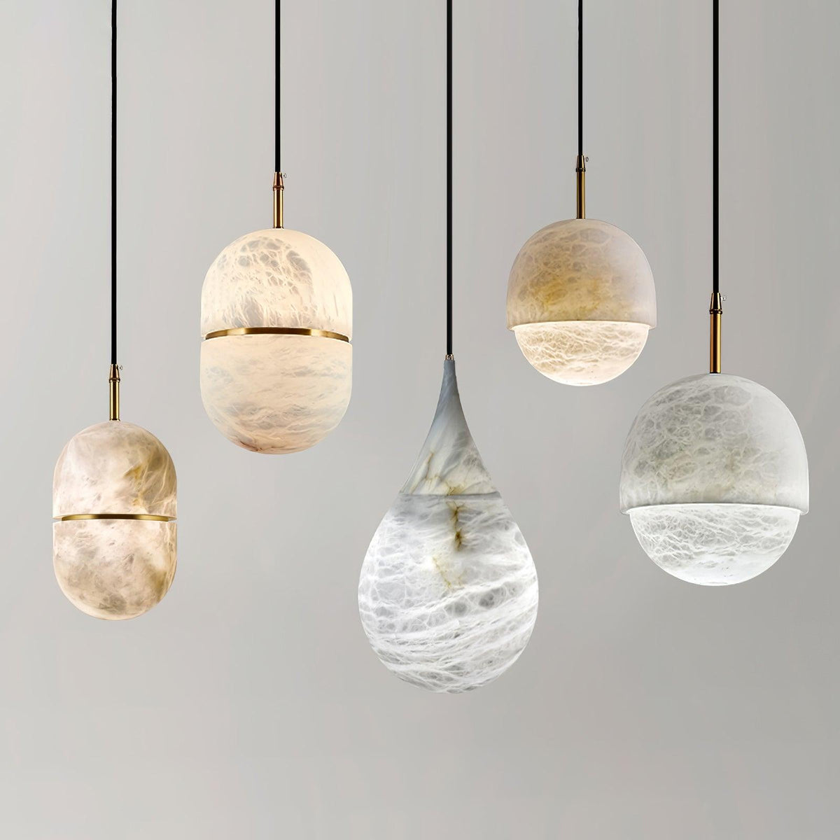 Hadrenwyn Alabaster Pendant Light-Moonnatur