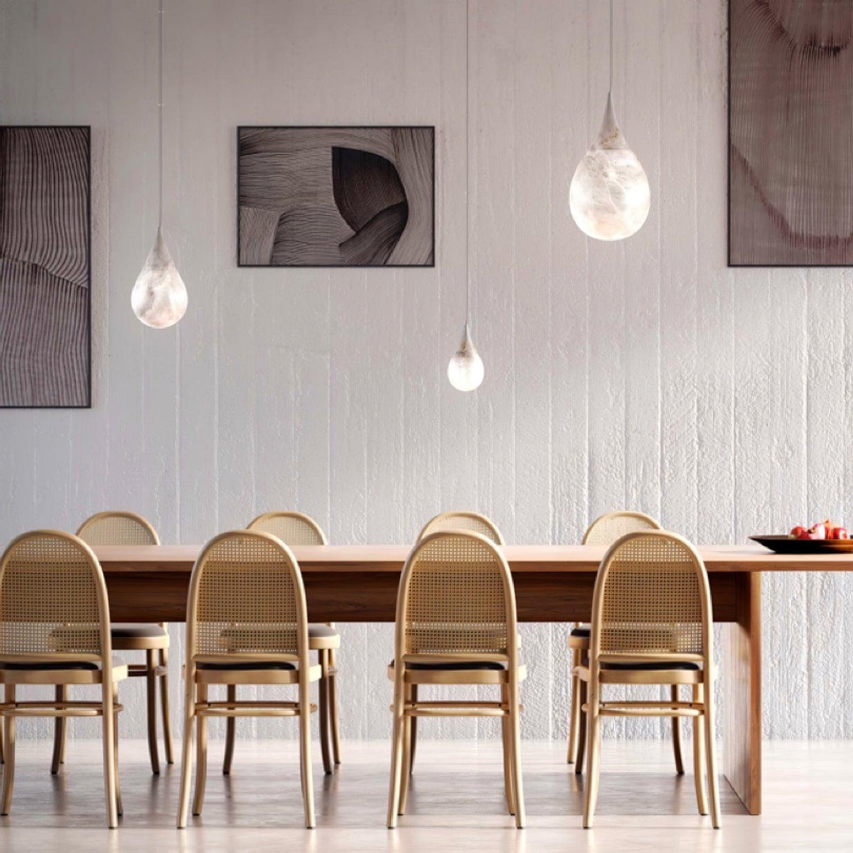 Hadrenwyn Alabaster Pendant Light-Moonnatur