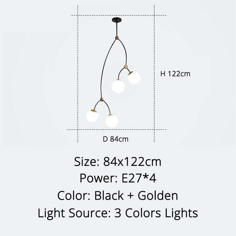 Marvenara Glass Chandelier-Moonnatur
