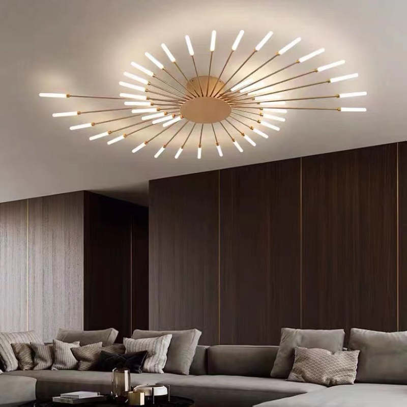 Wesley Flush-Mount Ceiling Light Fireworks, Black/Gold - Neutralighting