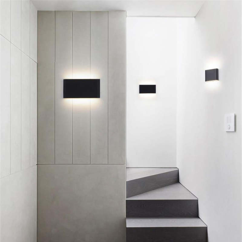 Bastro Modern Rectagulart Waterproof Outdoor Wall Lamp, Black/White - Neutralighting
