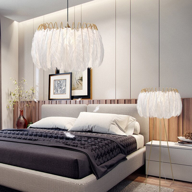 Grenelrose Feather Pendant Light-Moonnatur