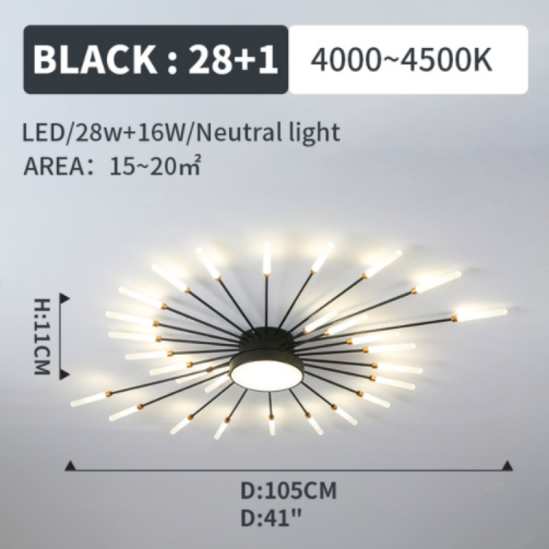 Wesley Modern Home Decoration Fireworks LED Ceiling Light - Neutralighting