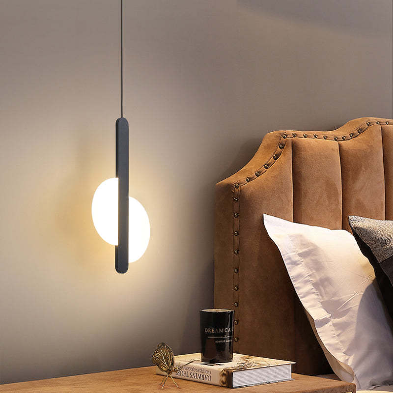 Doria Modern LED Pendant Light Black/White Metal Living Room - Neutralighting