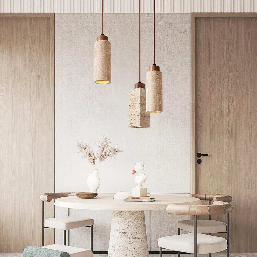 Ambelholm Travertine Pendant Light-Moonnatur
