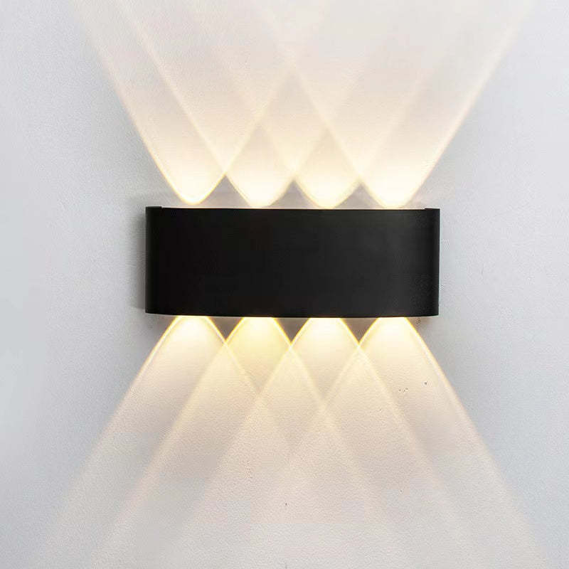 Tronix Modern Rectangular Metal Outdoor Wall Lamp, Black/White, Water-wave - Neutralighting