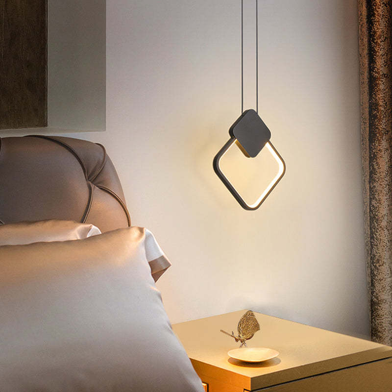Doria Modern LED Pendant Light Black/White Metal Living Room - Neutralighting
