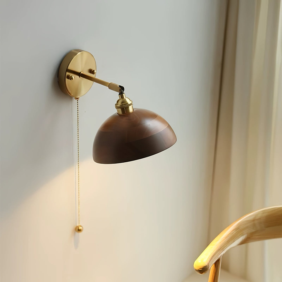 Farnelley Walnut Wall Light-Moonnatur