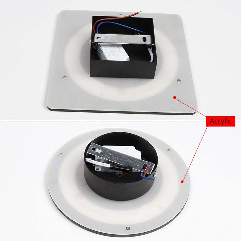 Klyne Minimalist Round/Square Outdoor Wall Lamp LED, Black/White - Neutralighting