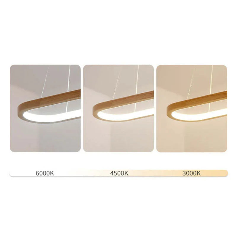 Veon Contemporary Oval Wooden Pendant Light - Neutralighting