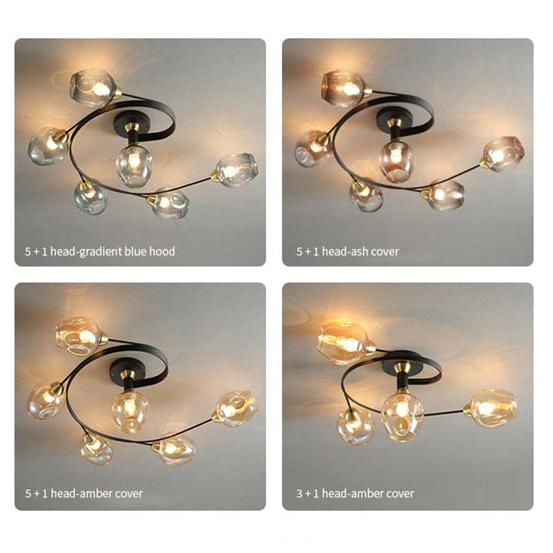 Sardenbrook Glass Ceiling Light-Moonnatur