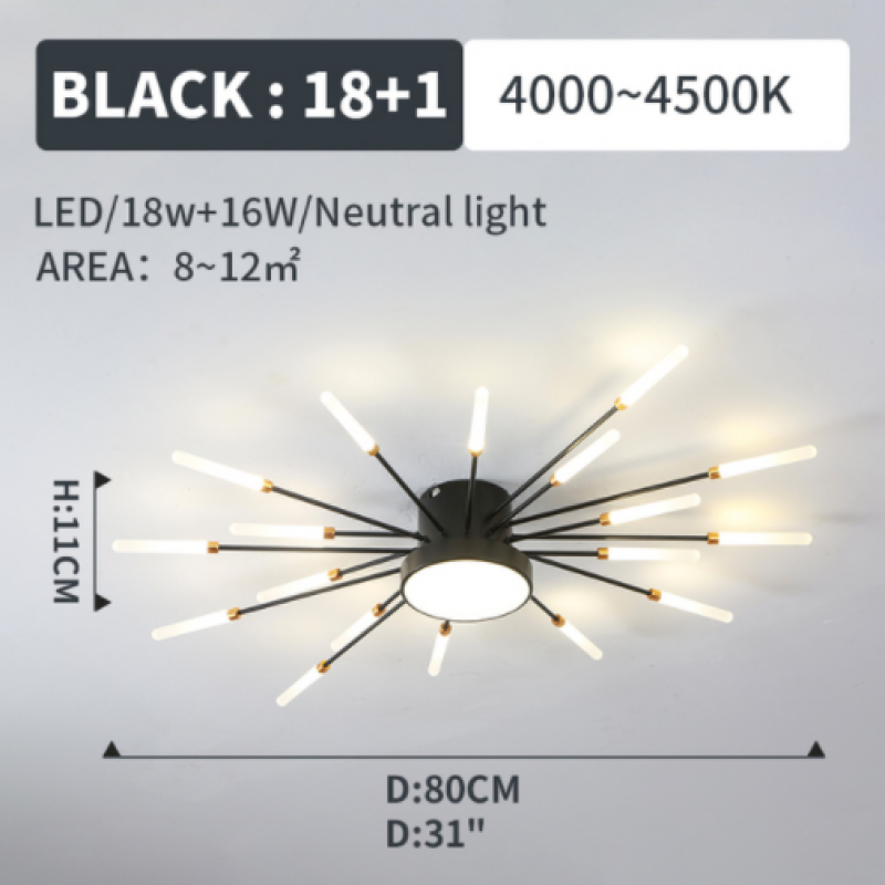 Wesley Modern Home Decoration Fireworks LED Ceiling Light - Neutralighting