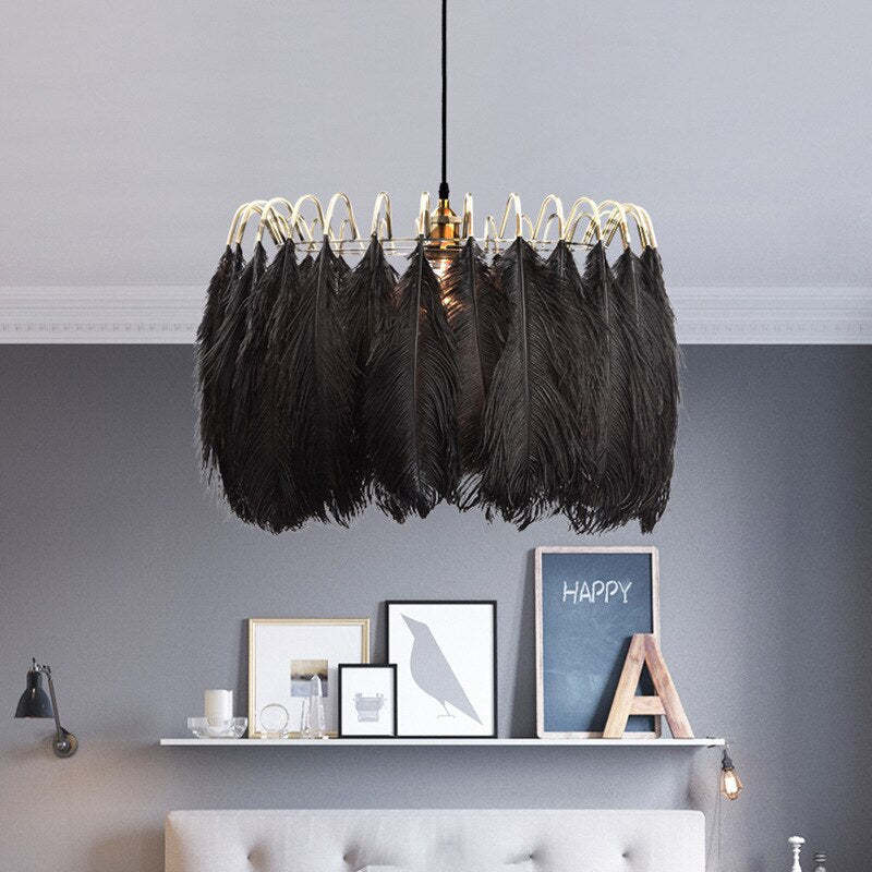 Grenelrose Feather Pendant Light-Moonnatur