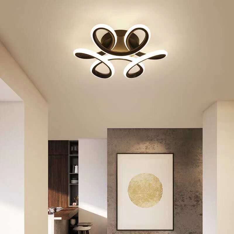 Fael Modern Flower Shape Metal Ceiling Light, Black/White, Hallway - Neutralighting
