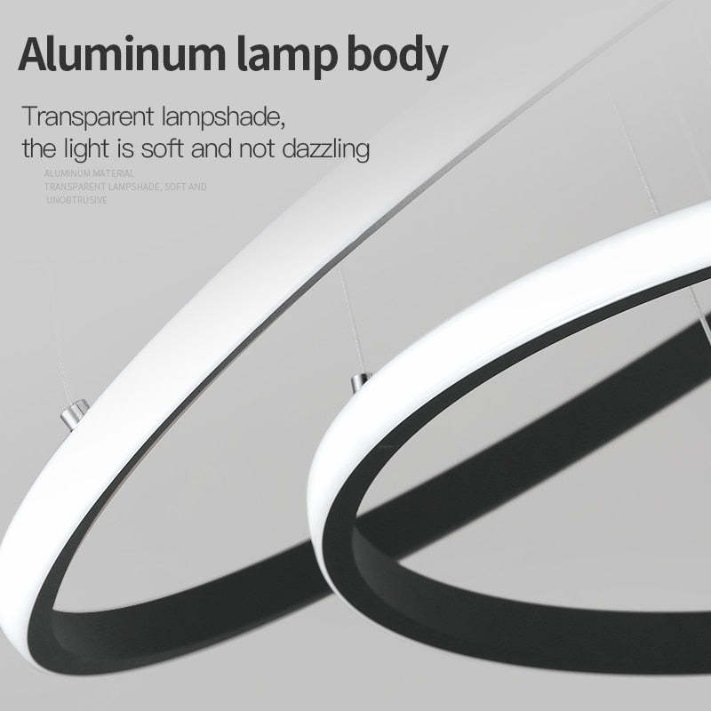 Zin Modern Ring Pendant Light, 2/3/4 Rings - Neutralighting