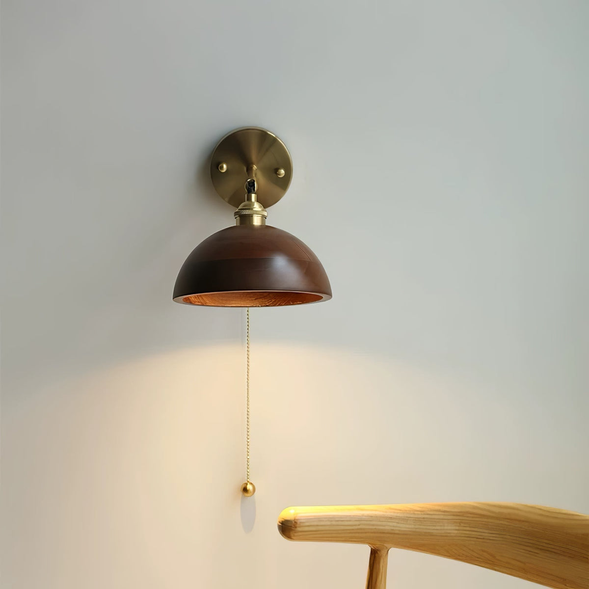 Farnelley Walnut Wall Light-Moonnatur