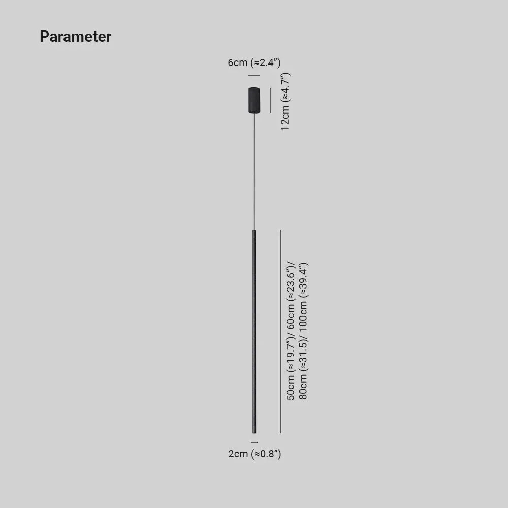 Erix Minimalist Linear Pendant Light Bedside, Black - Neutralighting