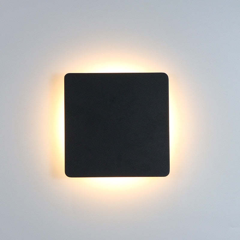 Klyne Minimalist Round/Square Outdoor Wall Lamp LED, Black/White - Neutralighting