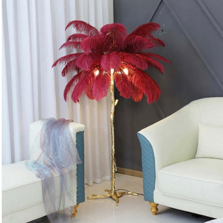 O'Moore Nordic Luxury Unique Ostrich Feather Floor Lamp/Table Lamp - Neutralighting