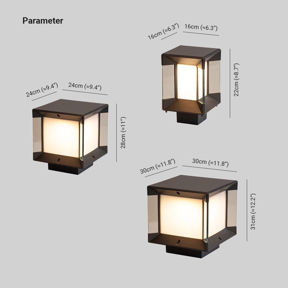 Savenmoss Glass Post Light-Moonnatur