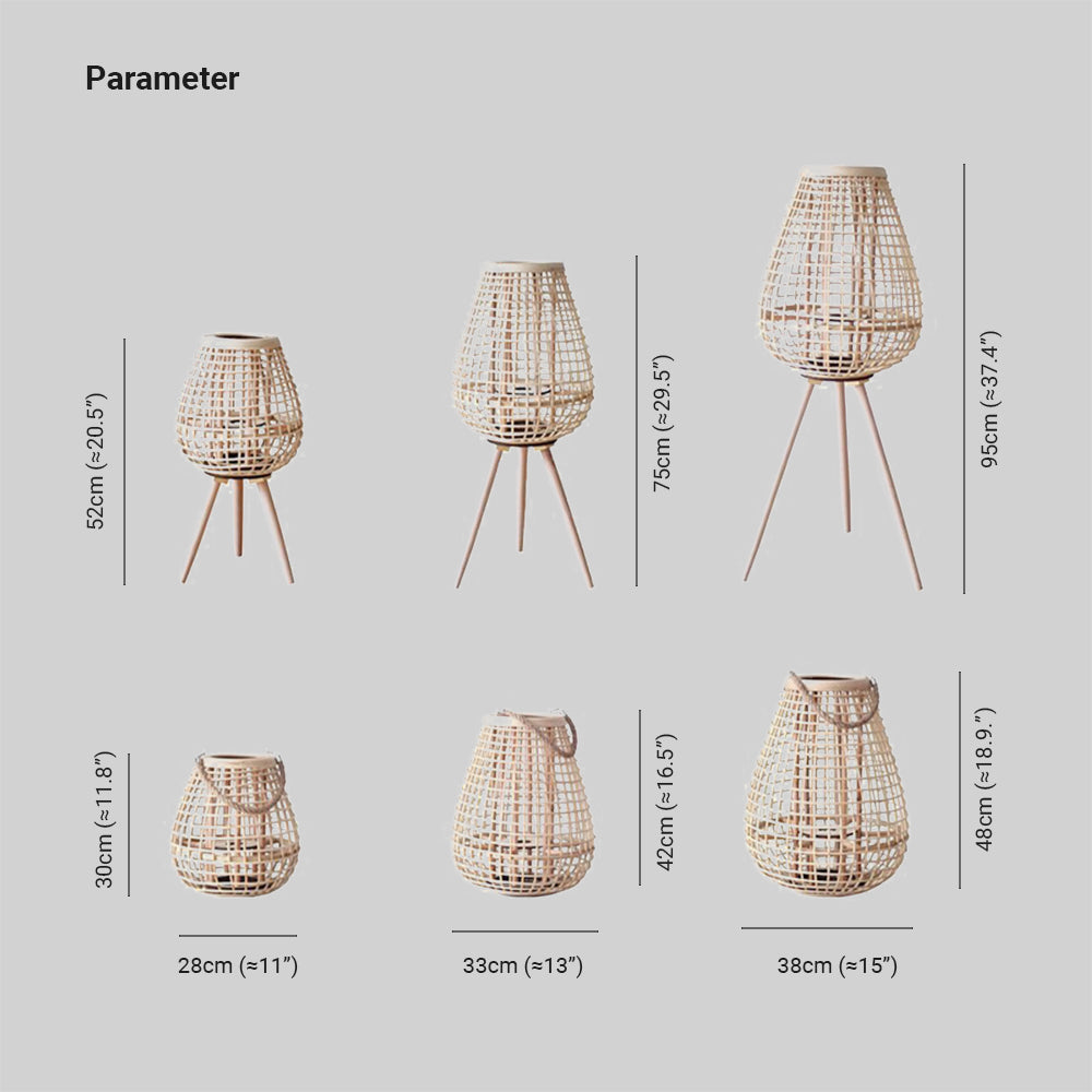 Woldenenna Rattan Floor Lamp-Moonnatur