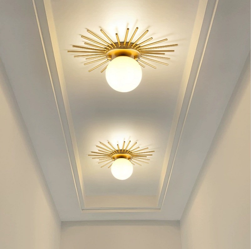 Melvara Brass Ceiling Lamp-Moonnatur