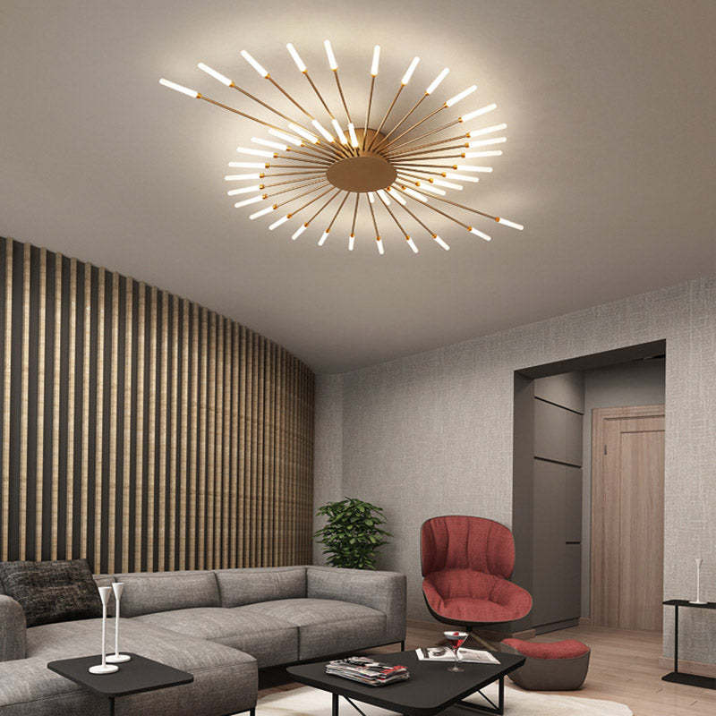 Wesley Flush-Mount Ceiling Light Fireworks, Black/Gold - Neutralighting