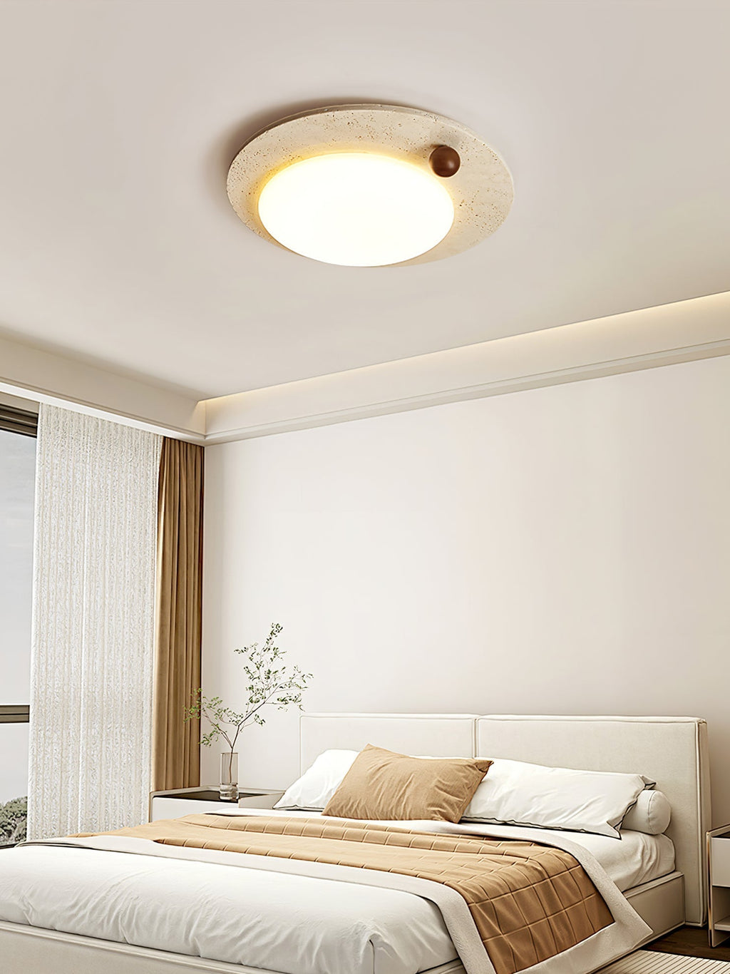 Osweneth Travertine Ceiling Light-Moonnatur