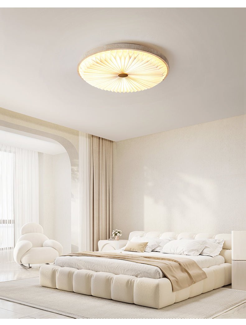 Tarnelara Travertine Ceiling Light-Moonnatur