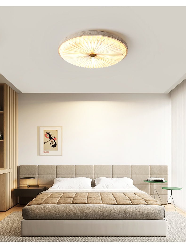Tarnelara Travertine Ceiling Light-Moonnatur