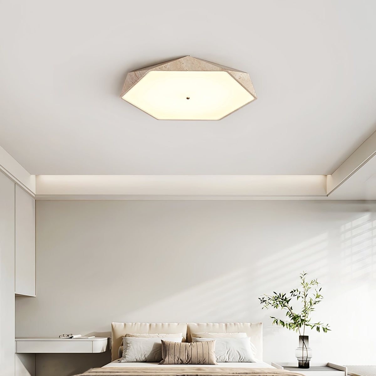 Nethenelia Travertine Ceiling Light-Moonnatur