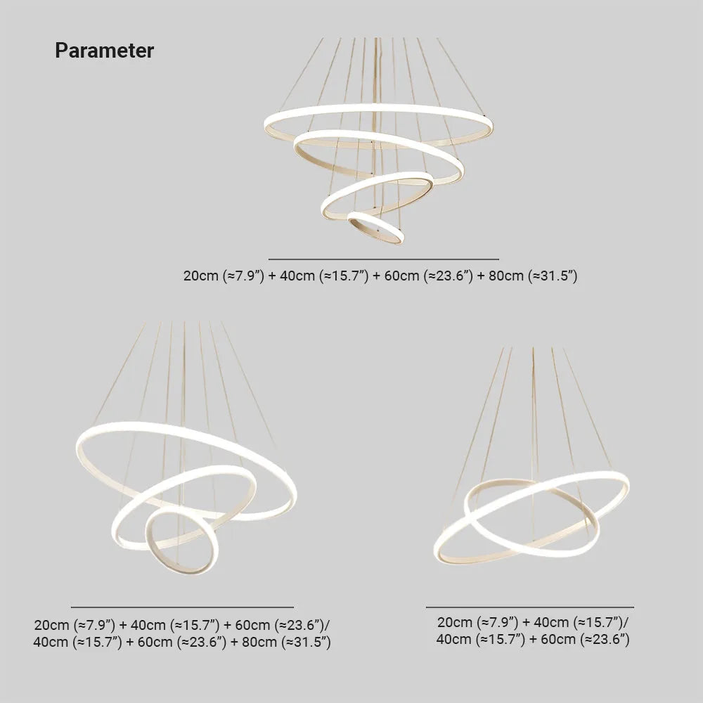 Zin Modern Ring Pendant Light, 2/3/4 Rings - Neutralighting