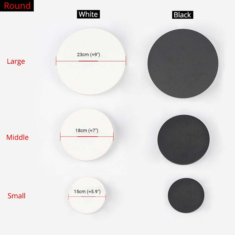 Klyne Minimalist Round/Square Outdoor Wall Lamp LED, Black/White - Neutralighting
