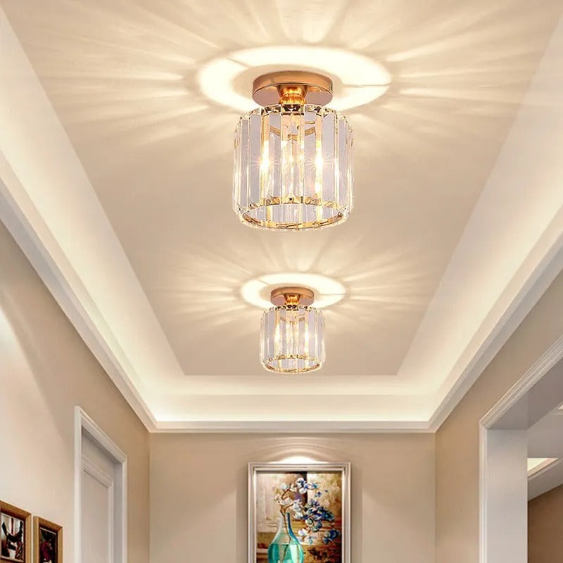 Stonel Modern Metal/Crystal Ceiling Light, 3 Colors - Neutralighting