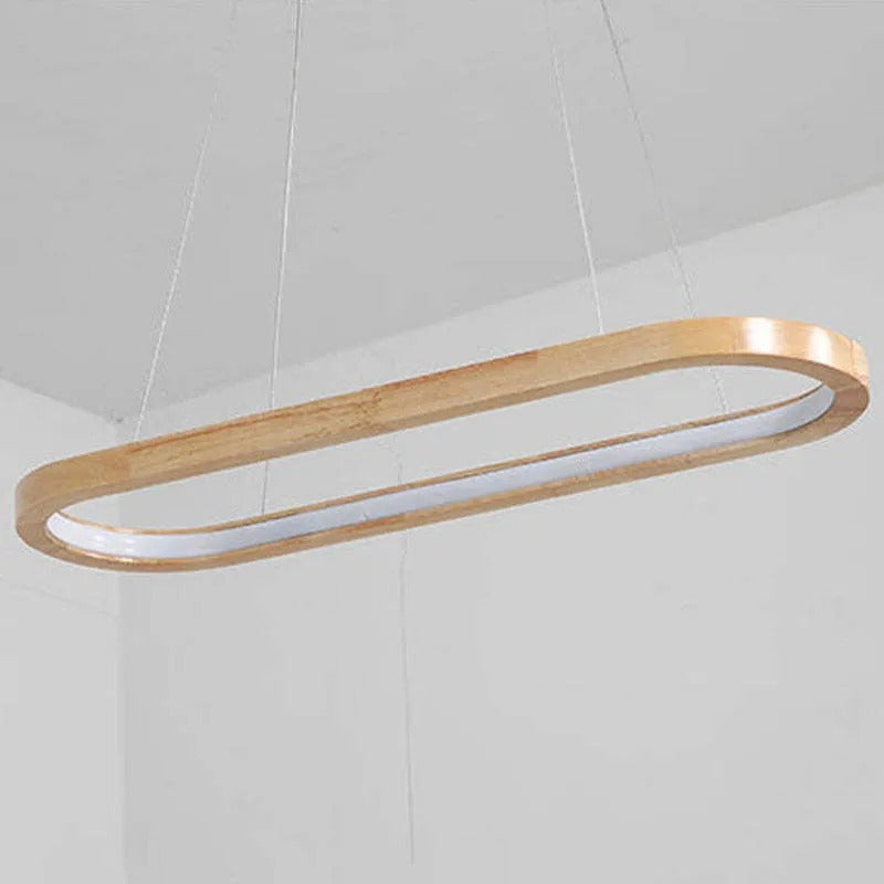 Veon Contemporary Oval Wooden Pendant Light - Neutralighting