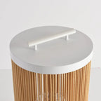 Lorrenlynne Rattan Floor Lamp-Moonnatur
